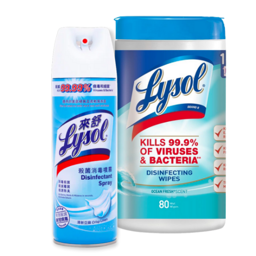 圖片 【套裝】Lysol Disinfectant Spray 消毒噴霧 ＋消毒濕紙巾 80 片 (款式隨機發貨)