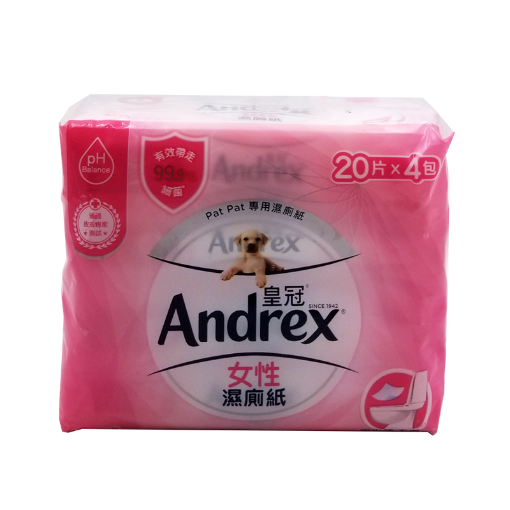 圖片 Andrex 皇冠 女性濕廁紙 20 片 x 4 包裝