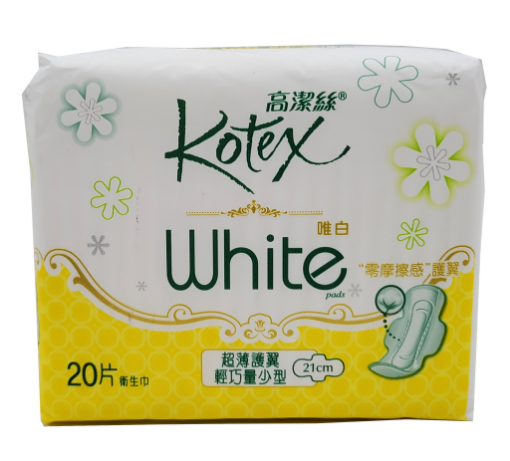 圖片 Kotex 高潔絲 唯白 White 超薄護翼輕巧量少型 21 cm 20 片