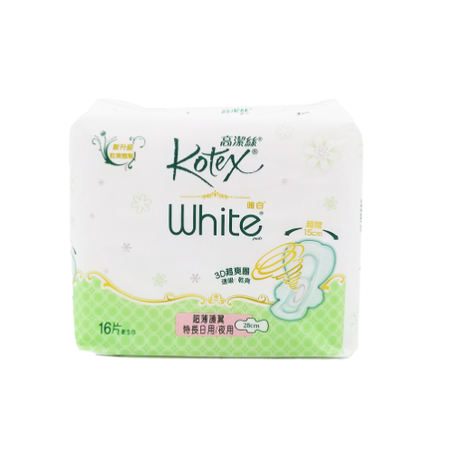 圖片 Kotex 高潔絲 唯白 White 超薄護翼特長日用/夜用 28 cm 16 片