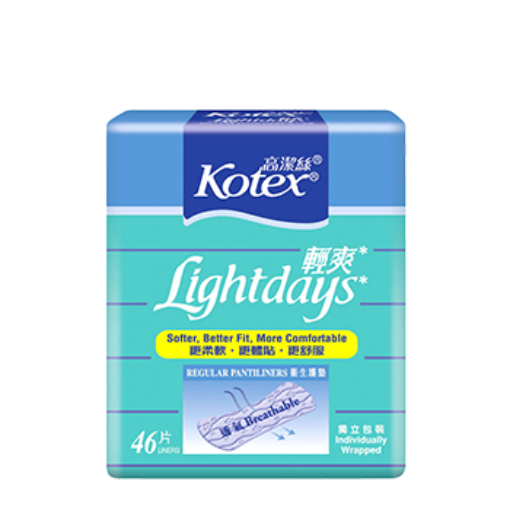 圖片 Kotex 高潔絲 輕爽 Lightdays 輕爽透氣護墊 15 cm 46 片