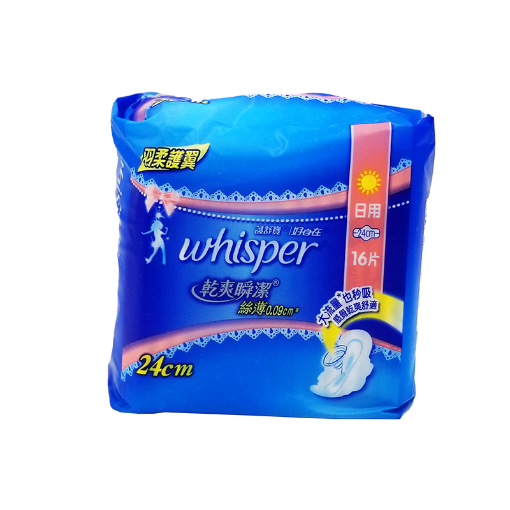 圖片 Whisper 護舒寶 乾爽瞬潔貼身日用 24 cm 16 片