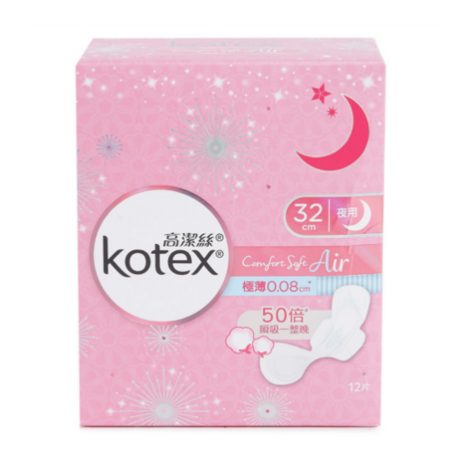 圖片 Kotex 高潔絲 極緻綿柔 Air 極薄夜用衛生巾 32cm 12片