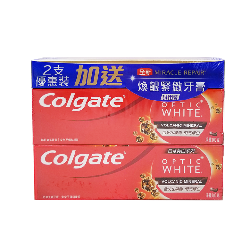 圖片 Colgate 高露潔 Optic White 光感白火山泥牙膏 100 g 孖裝