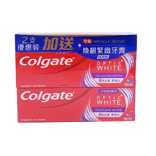 圖片 Colgate 高露潔 OPTIC WHITE® 輕悅薄荷牙膏 100 g (2 支裝)