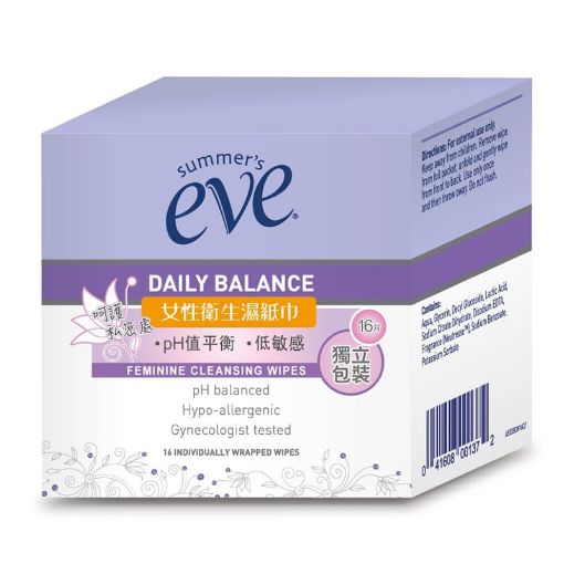 圖片 Summer's eve 爽美意 女性衛生濕紙巾 16 片 獨立包裝